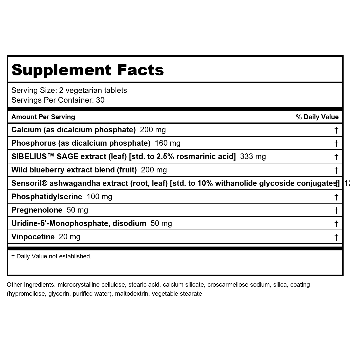 Life Extension Cognitex Elite Pregnenolone 60 Tablets