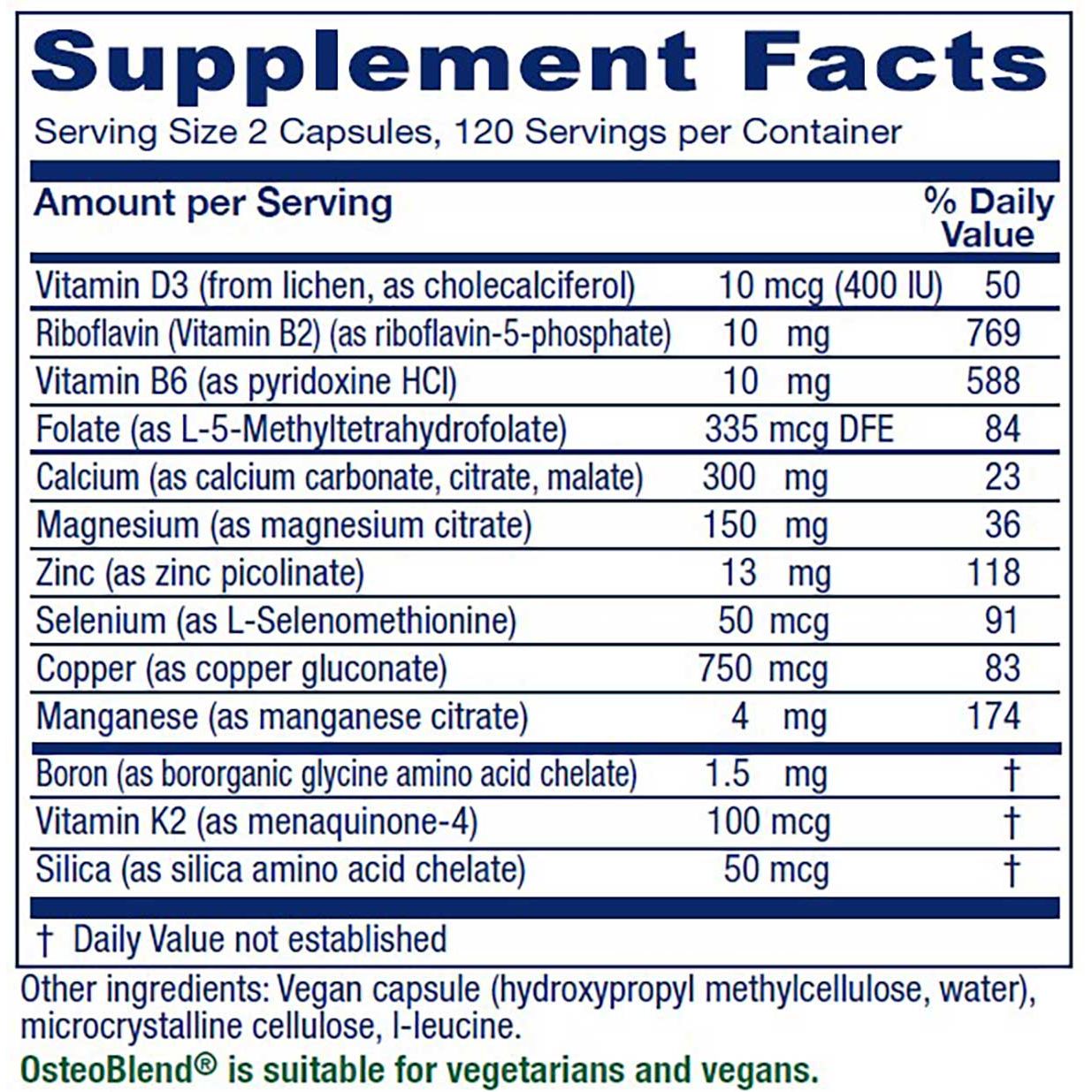 Vitanica OsteoBlend 120 Vcaps