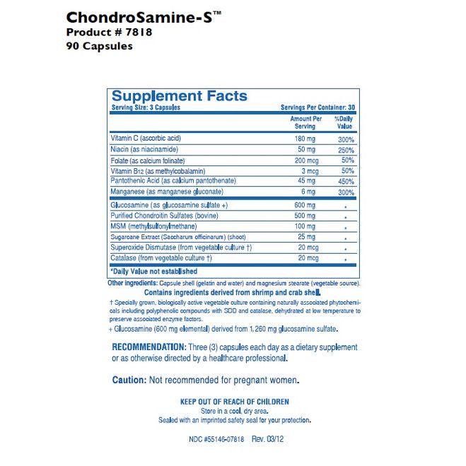 Biotics Research ChondroSamine-S 90 Capsules