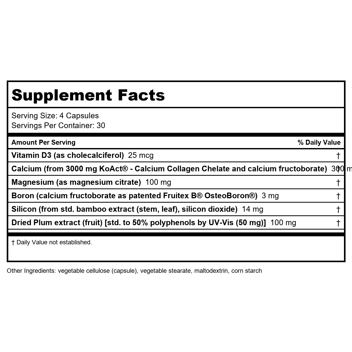 Life Extension Bone Strength Formula with KoAct 120 Capsules