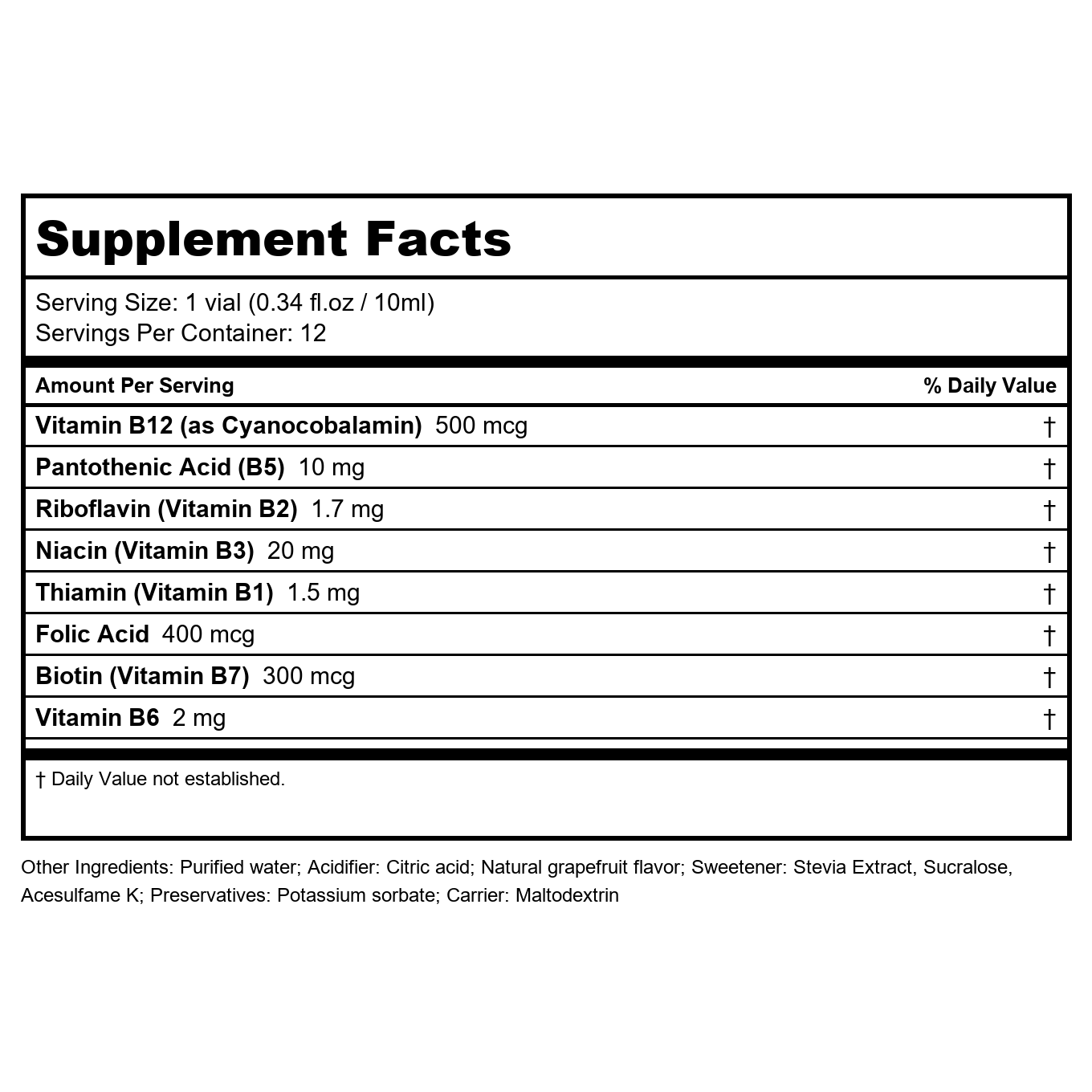 BodyBoost B12 + B Complex 12 0.34oz Vials