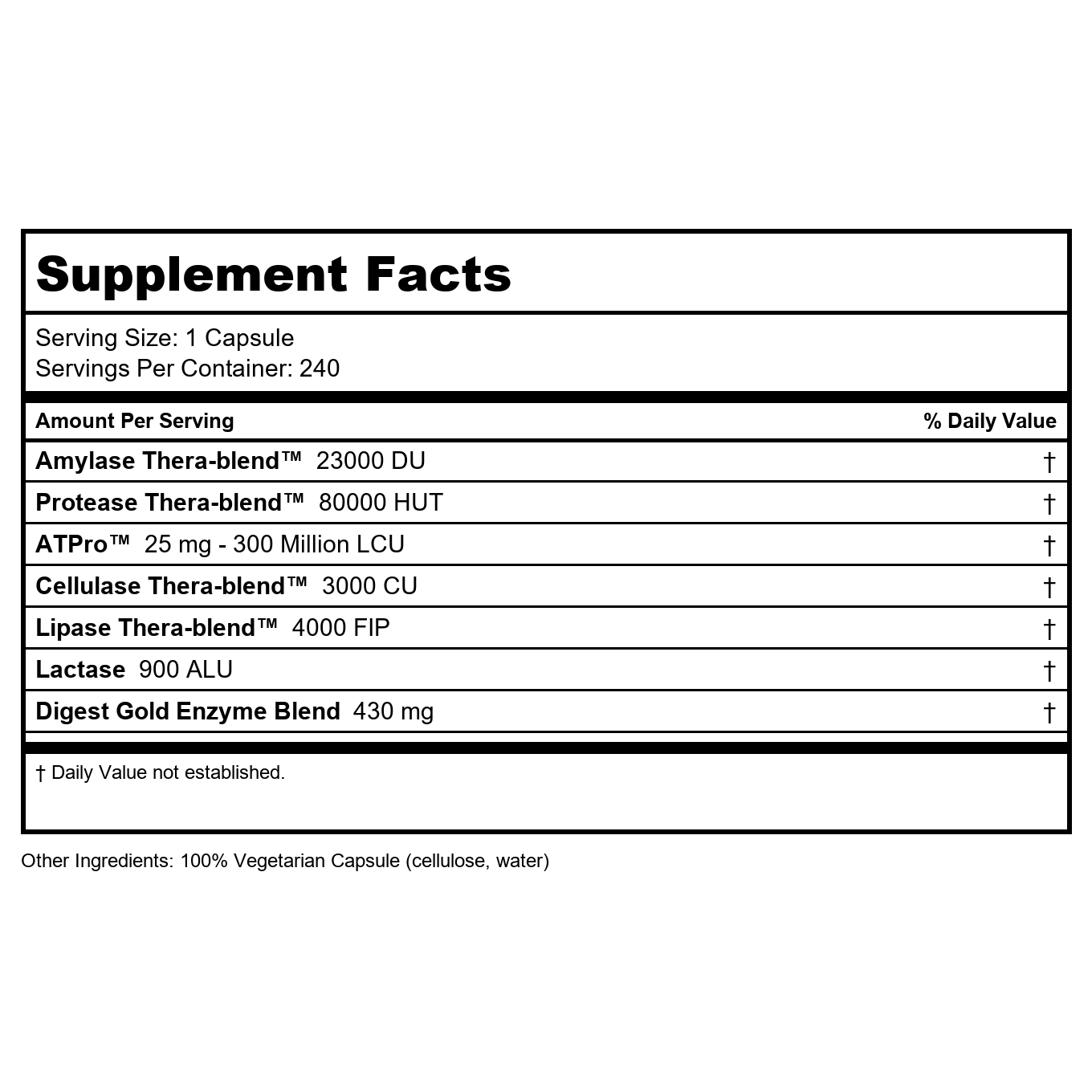 Enzymedica Digest Gold 240 Capsules