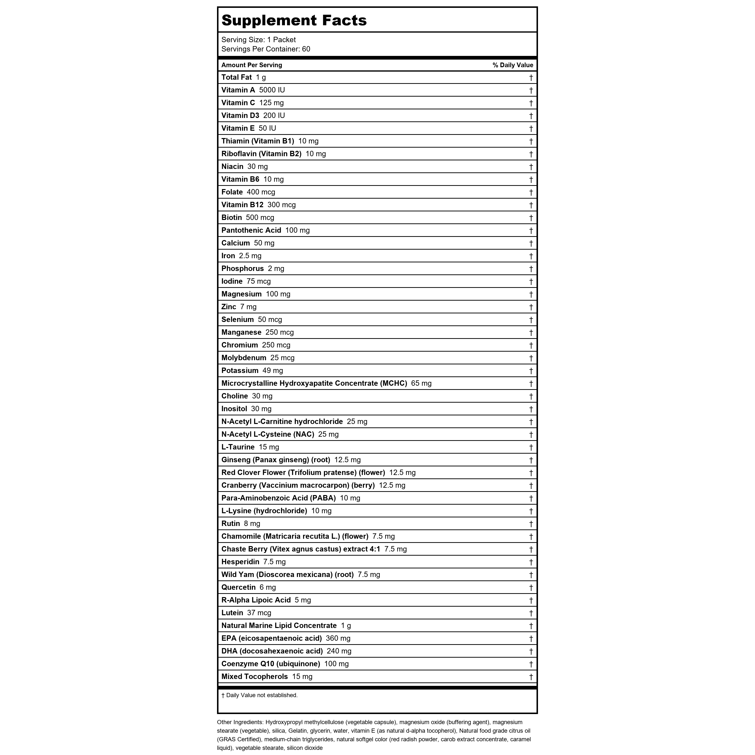 NuMedica Foundation Essentials For Women 60 Packets