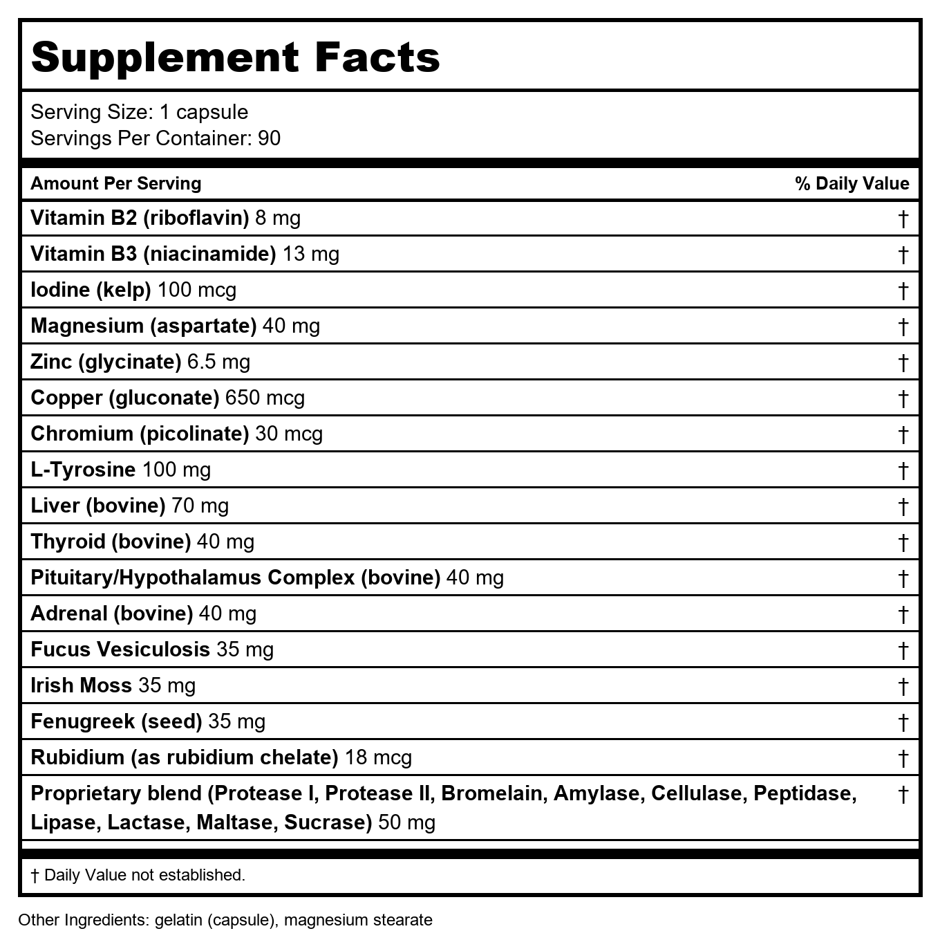 Apex Energetics Thyro-Zyme 90 Capsules - Z14 -