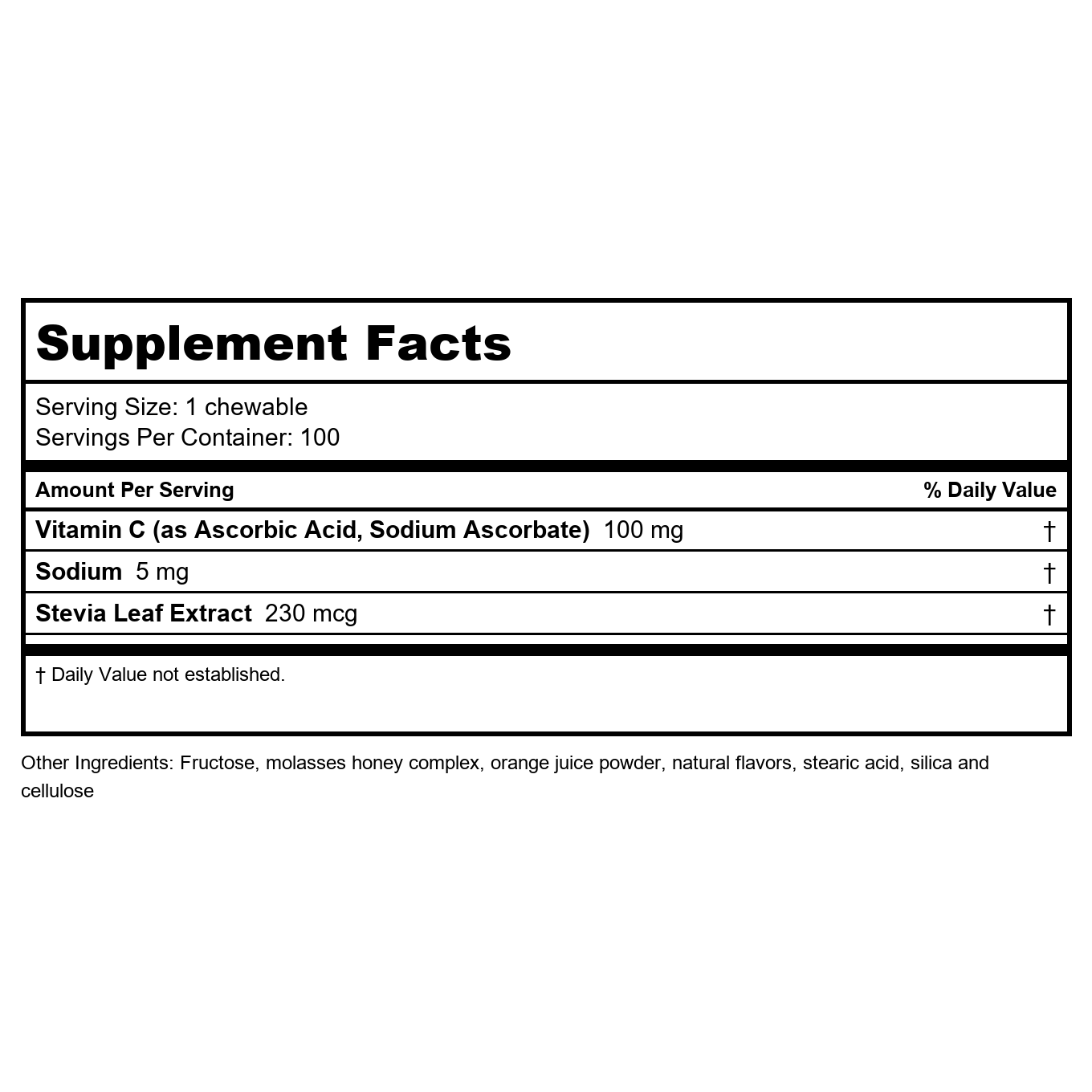 Thompson Children's Vitamin C Orange 100 Chewables