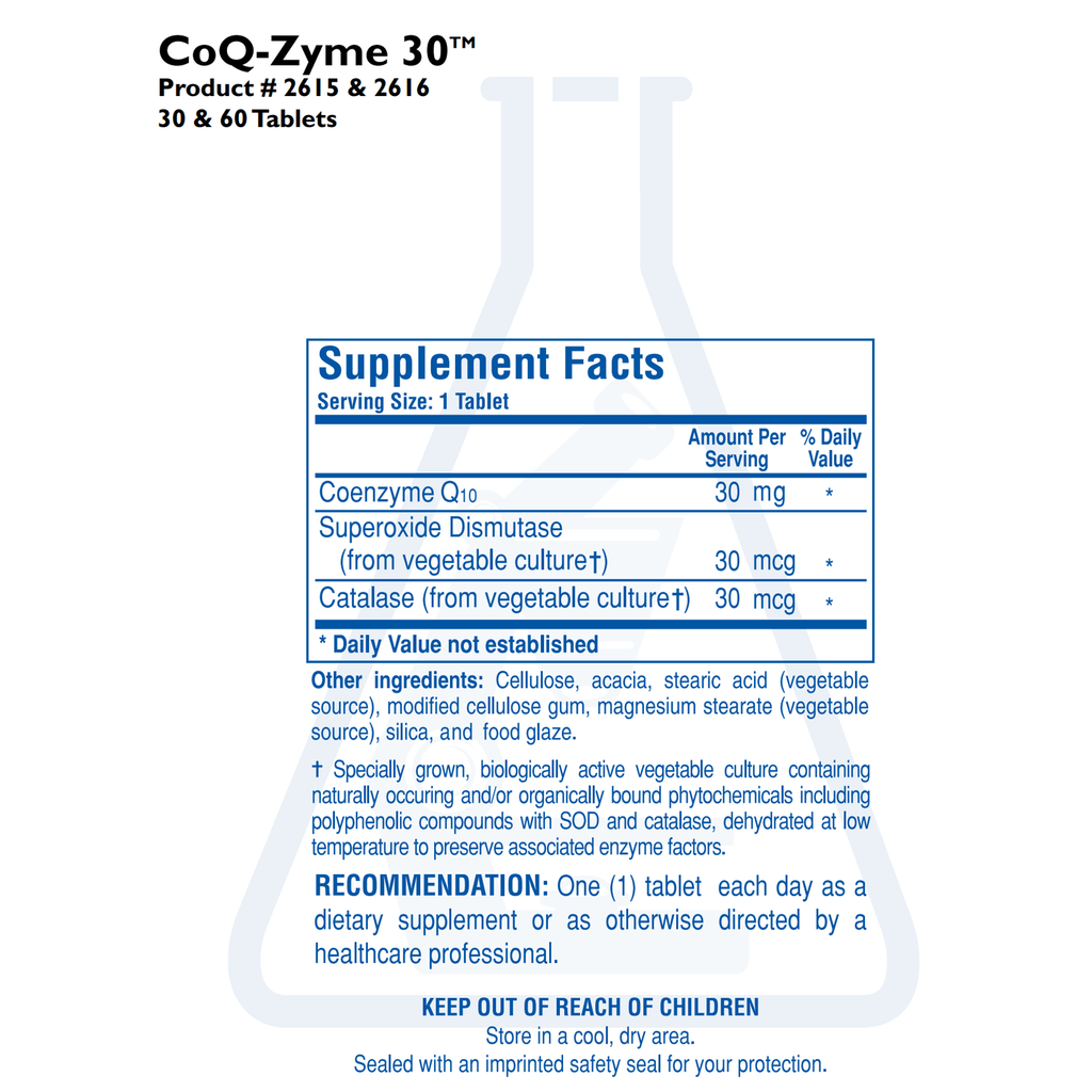 Biotics Research CoQ-Zyme 30 60 Tablets