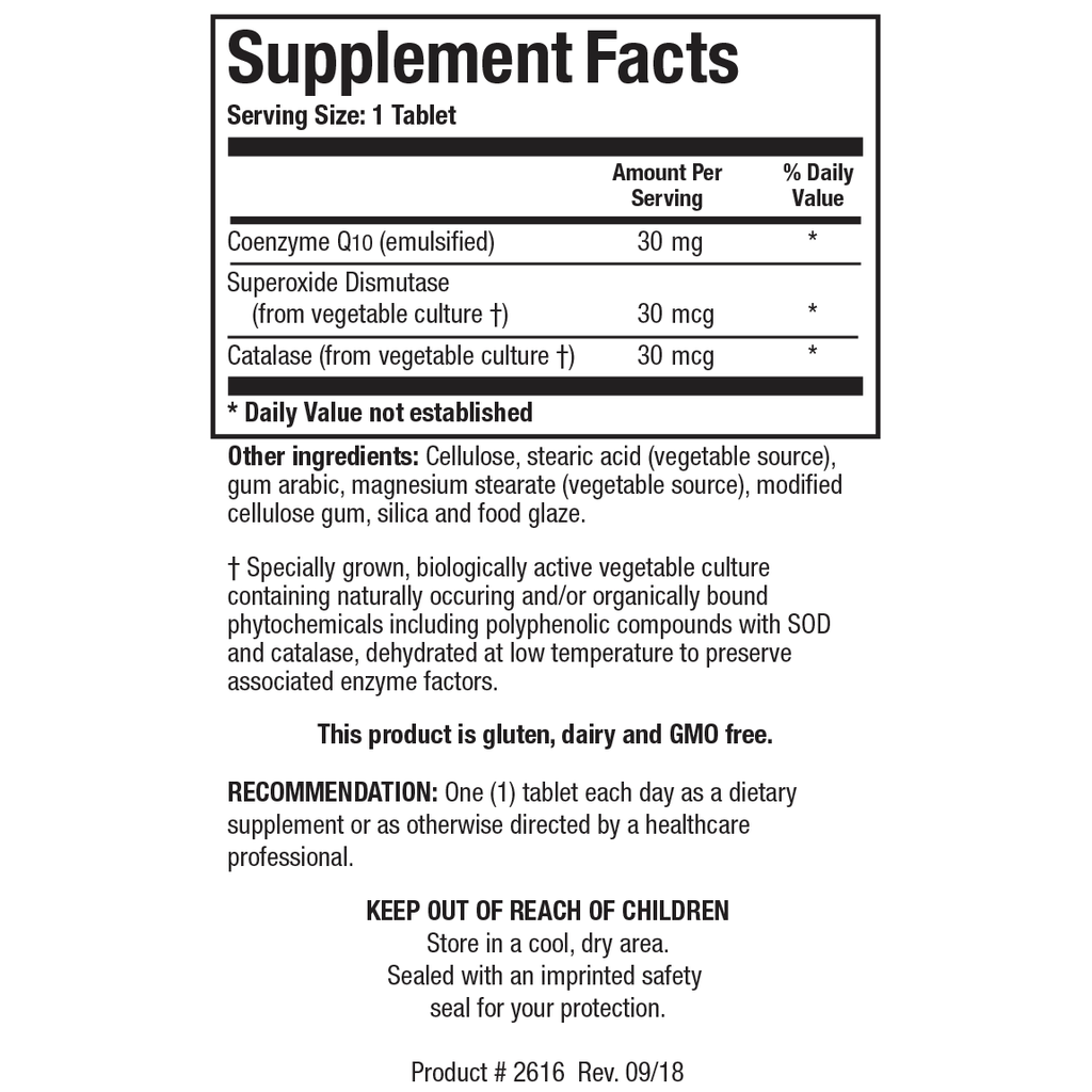 Biotics Research CoQ-Zyme 30 60 Tablets