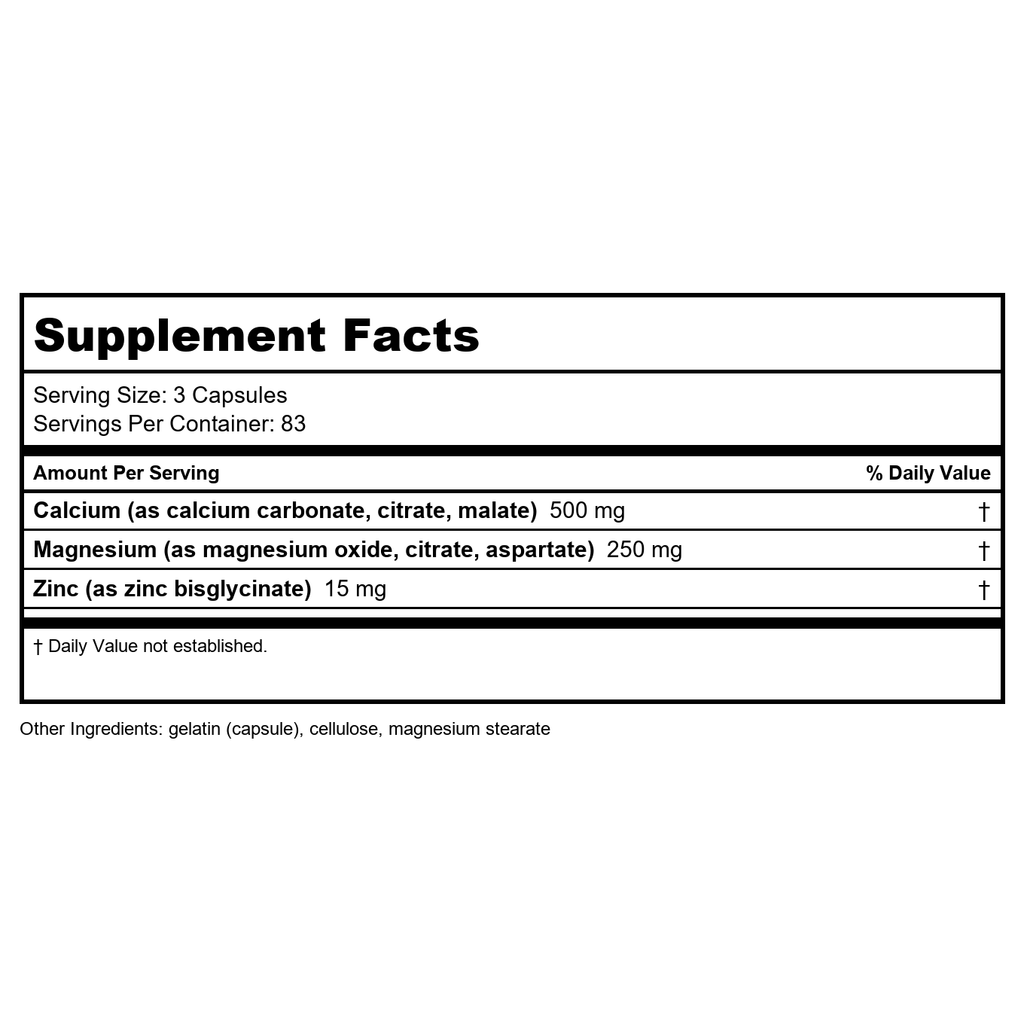Nature's Way Calcium Magnesium & Zinc 250 Capsules