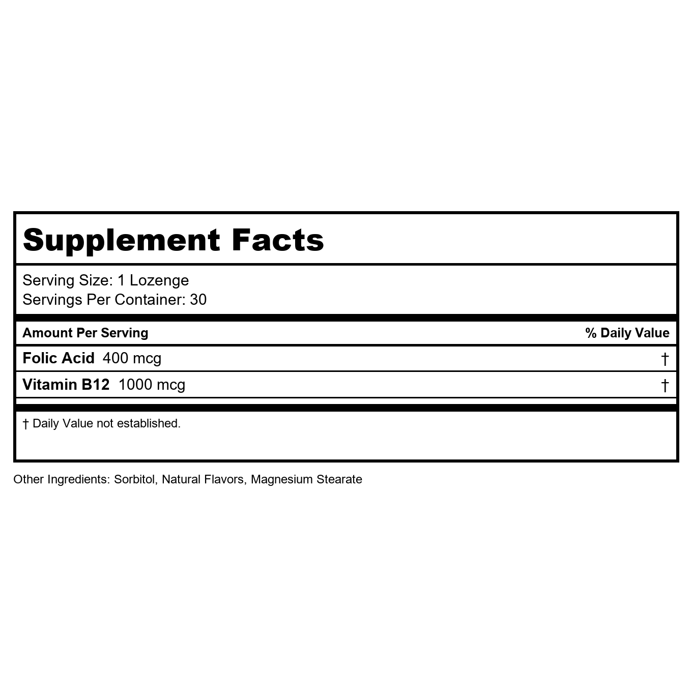 Thompson B 12 + Folic Acid Cherry Flavor 30 Lozenges - 6 Pack