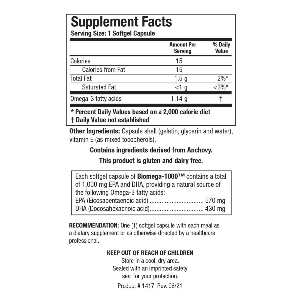 Biotics Research Biomega-1000 90 Capsules
