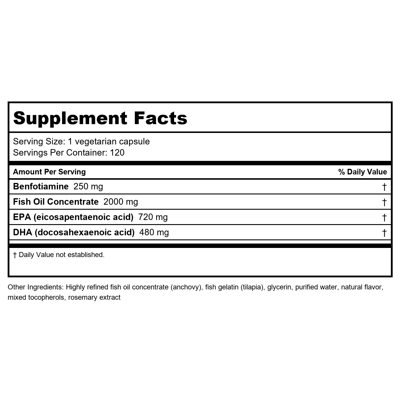 Life Extension Mega Benfotiamine 250mg 120 Vcaps
