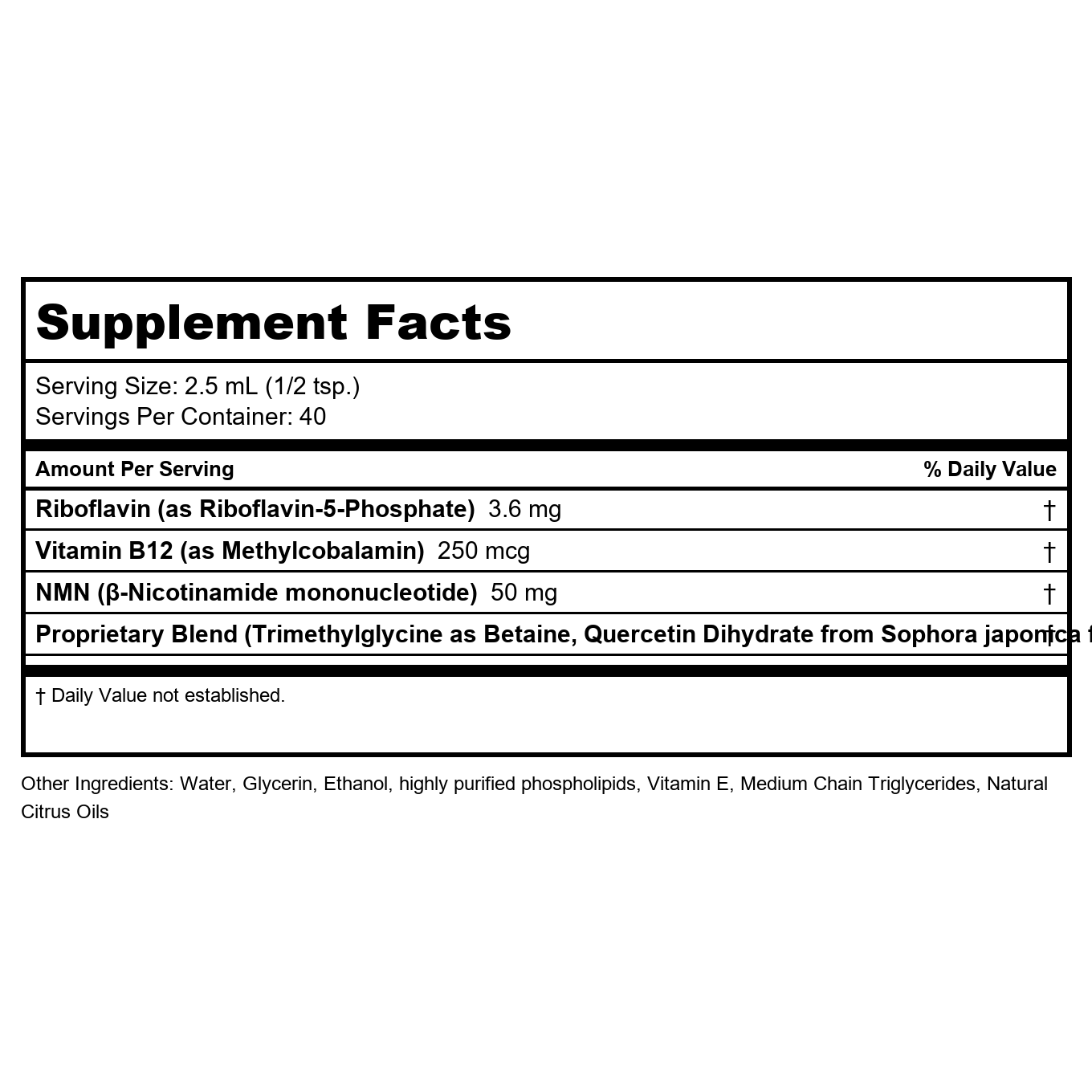 Quicksilver Scientific NAD+ Platinum Advanced Aging Formula 100 ml