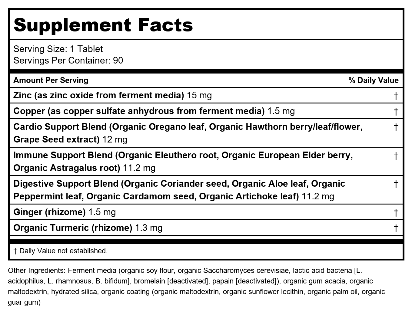 New Chapter Zinc Complex 90 Tablets