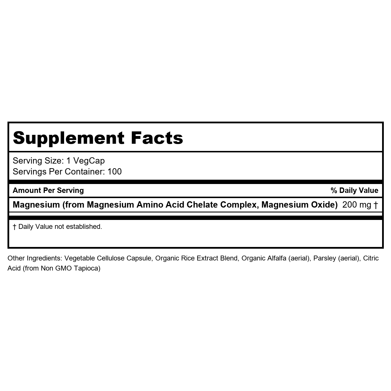 Solaray Magnesium Chelated 100 Tablets    81123