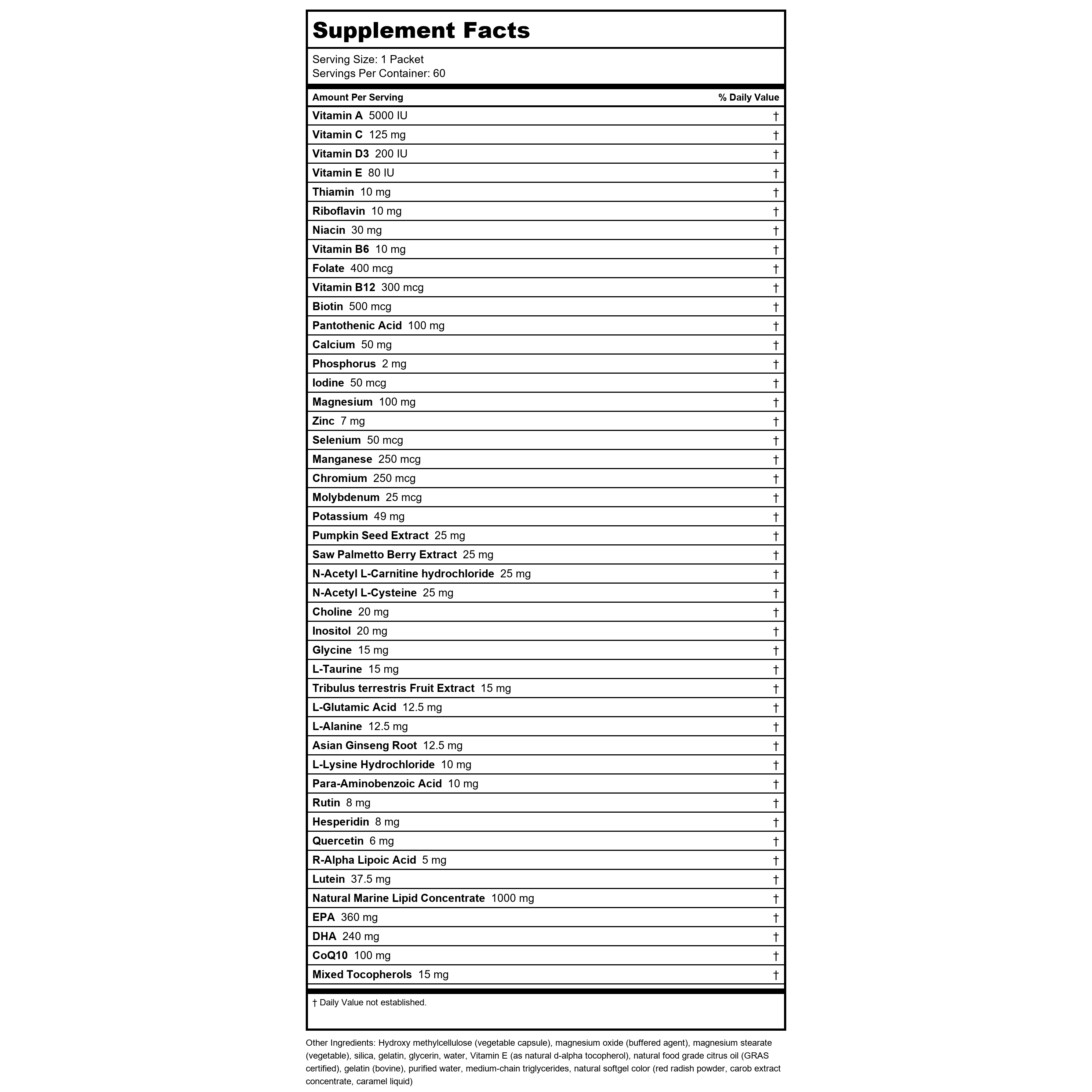 NuMedica Foundation Essentials For Men 60 Packets