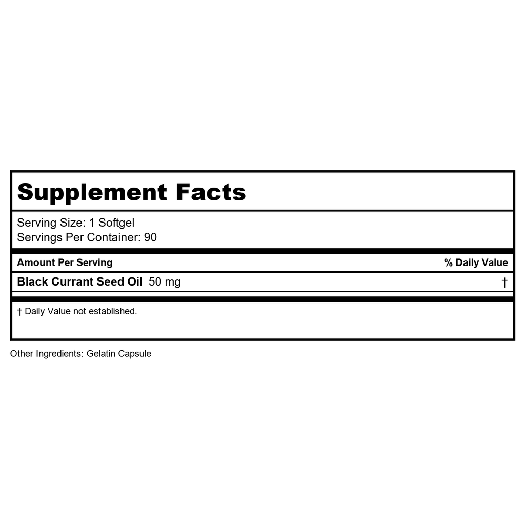 Nature's Life Health from the Sun Black Currant Oil 90 Softgels   PN 01220