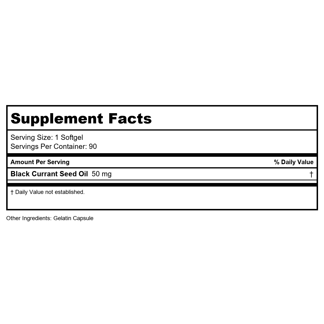 Nature's Life Health from the Sun Black Currant Oil 90 Softgels   PN 01220