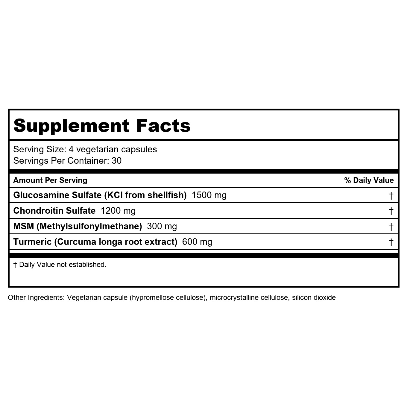 Thompson Glucosamine Chondroitin w/MSM & Turmeric 120 Vcaps   27501