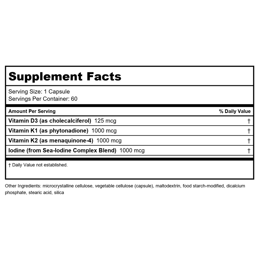 Life Extension Vitamins D and K with Sea-Iodine 60 Capsules