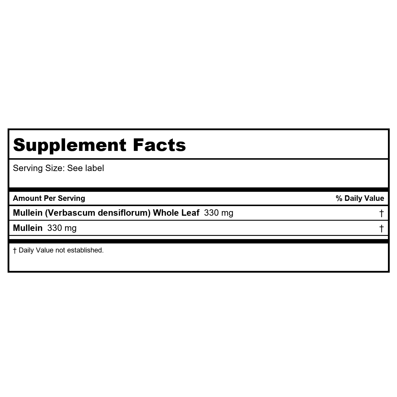 Solaray Mullein 330 mg 100 Vcaps - 2 Pack