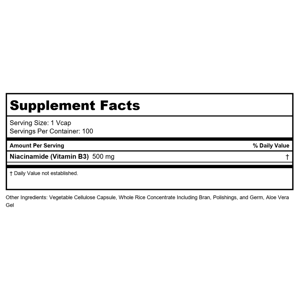 Solaray Niacinamide 500mg 100 Vcaps - 3 Pack