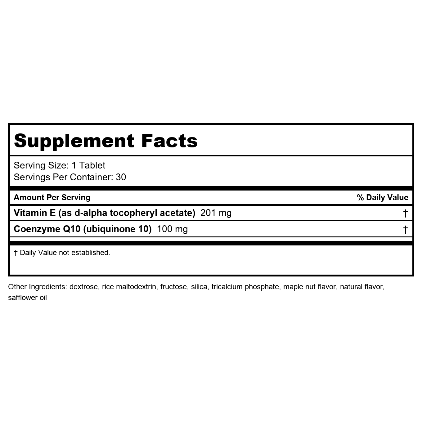 Nature's Way Smart Q10 CoQ10 Maple Nut 30 Chewable Tablets