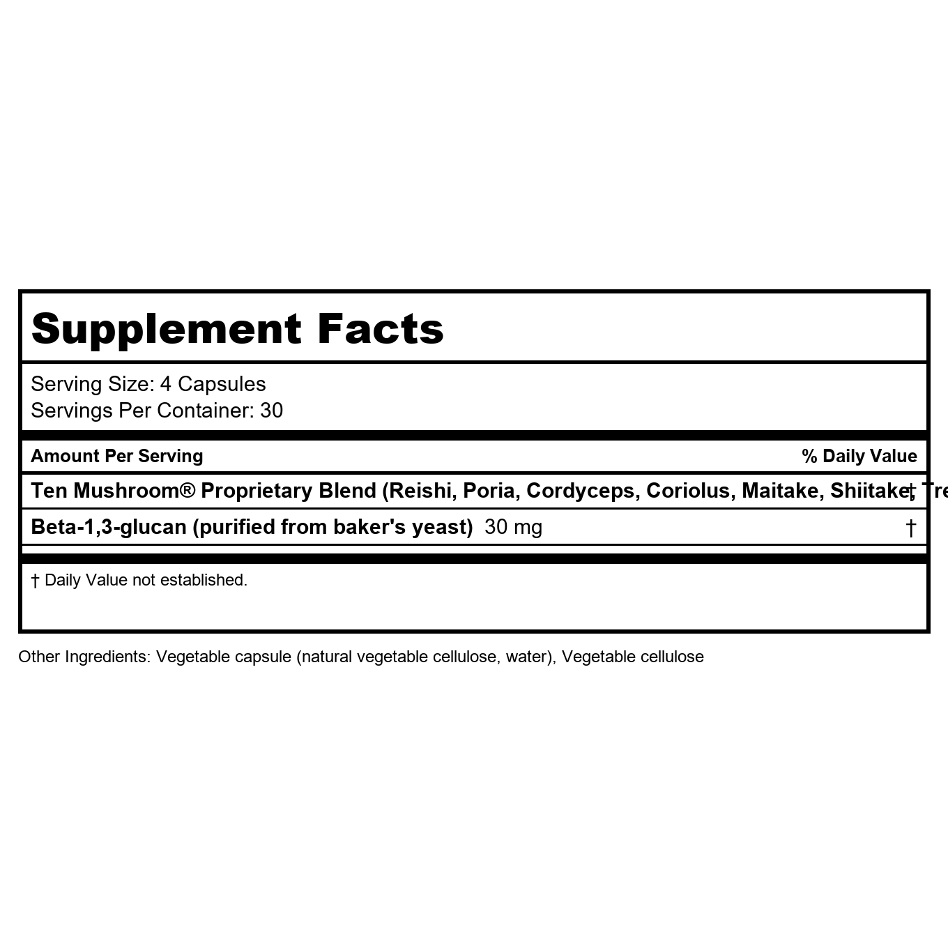 EcoNugenics Ten Mushroom Formula 120 Vcaps - EQ0022 -