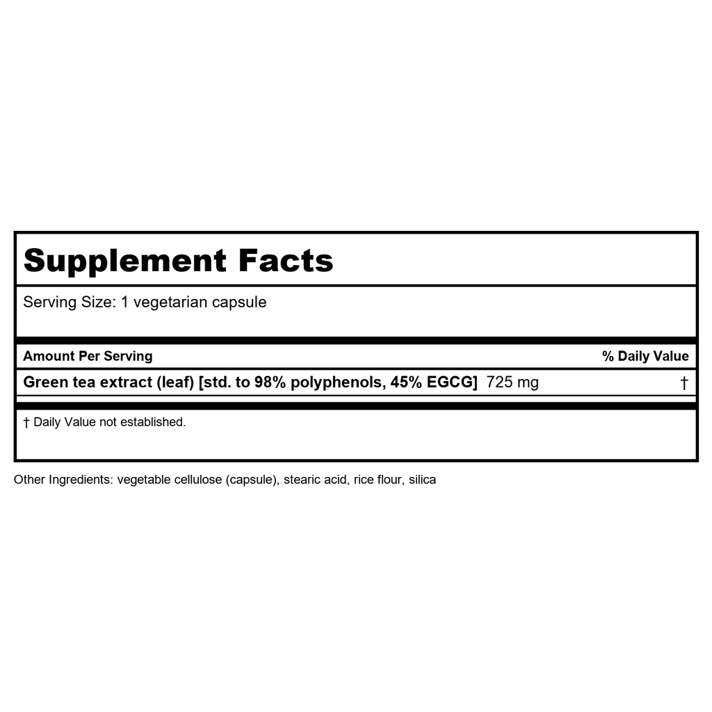 Life Extension Mega Green Tea Extract Lightly Caffeinated 100 Vcaps