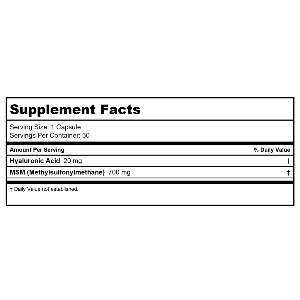 Thompson - Hyaluronic Acid MSM - 30 Capsules
