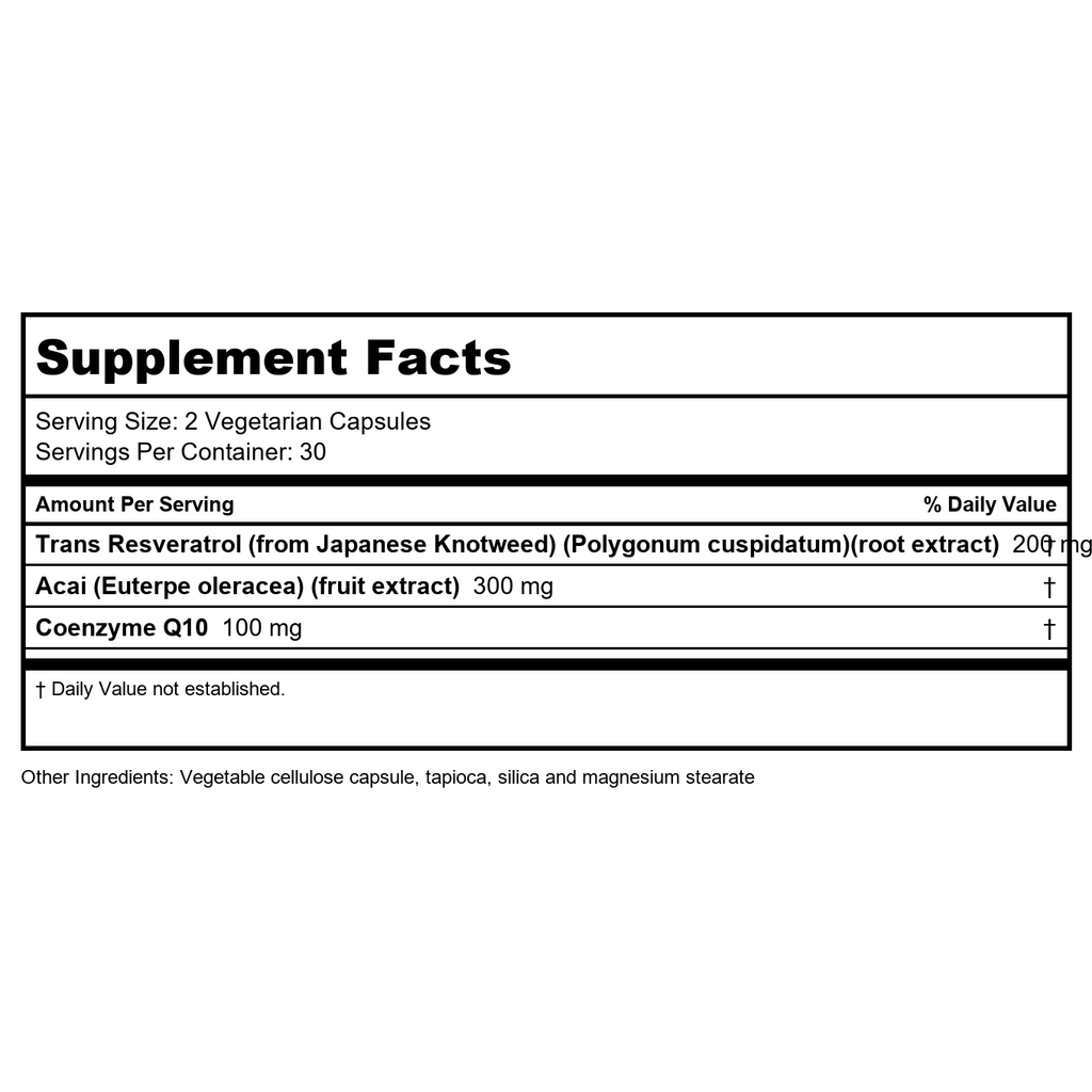 LifeTime Vitamins - Resveratrol Acai & Co-Q10 - 60 Vegetarian Capsules