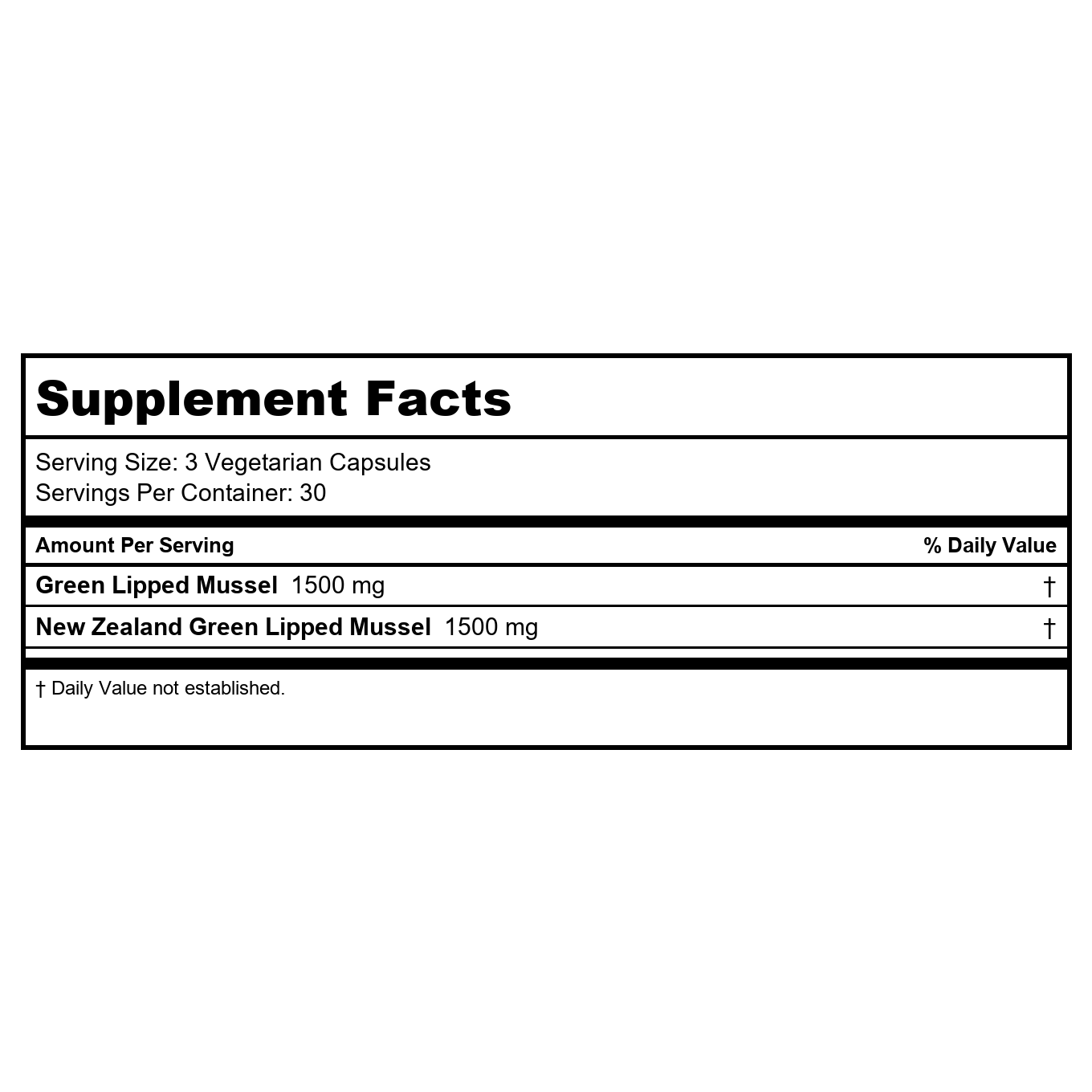 Nature's Life - New Zealand Green Lipped Mussel Joint Support 1500 mg. - 90 Vegetarian Capsules