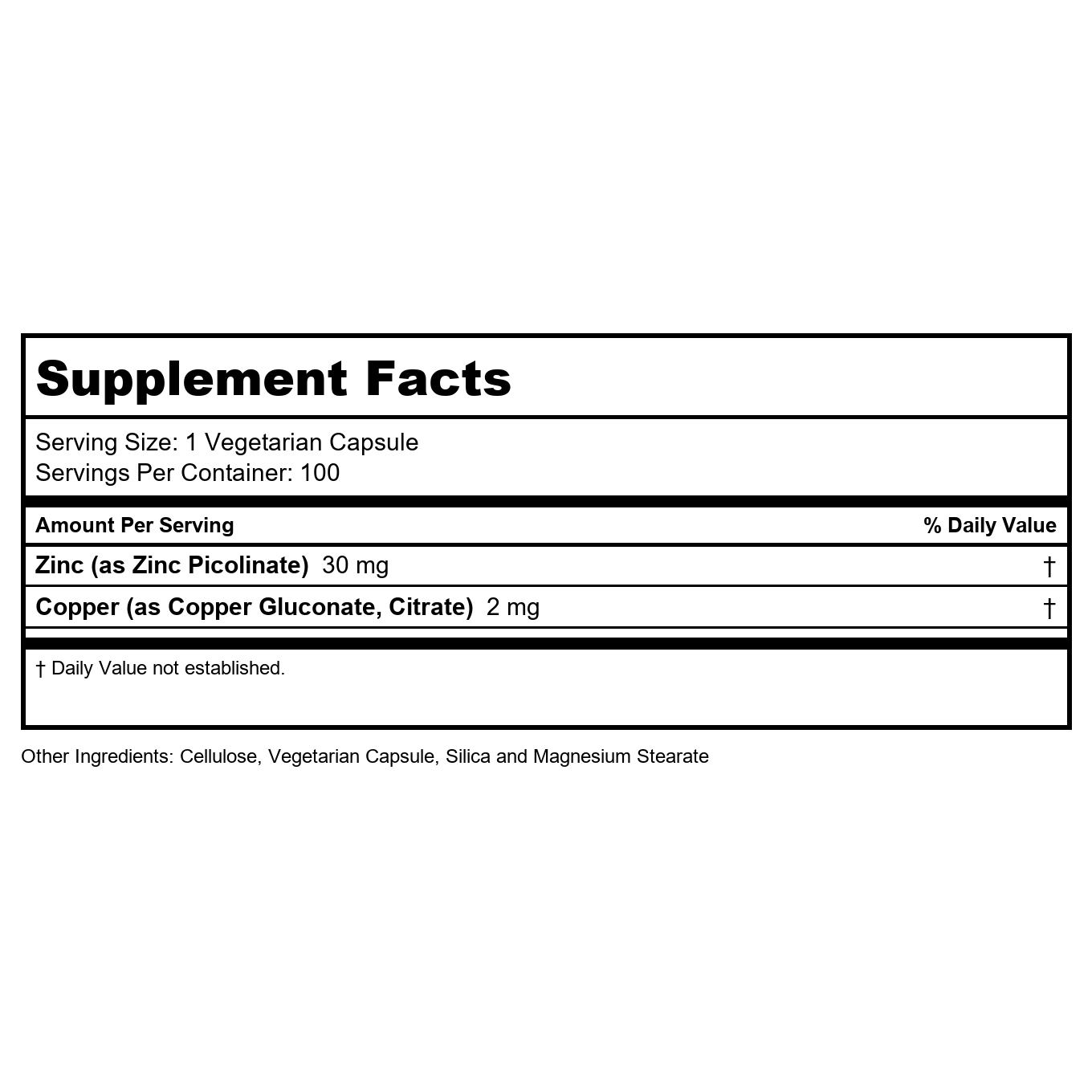 Nature's Life - Zinc 30 mg. - 100 Vegetarian Capsules