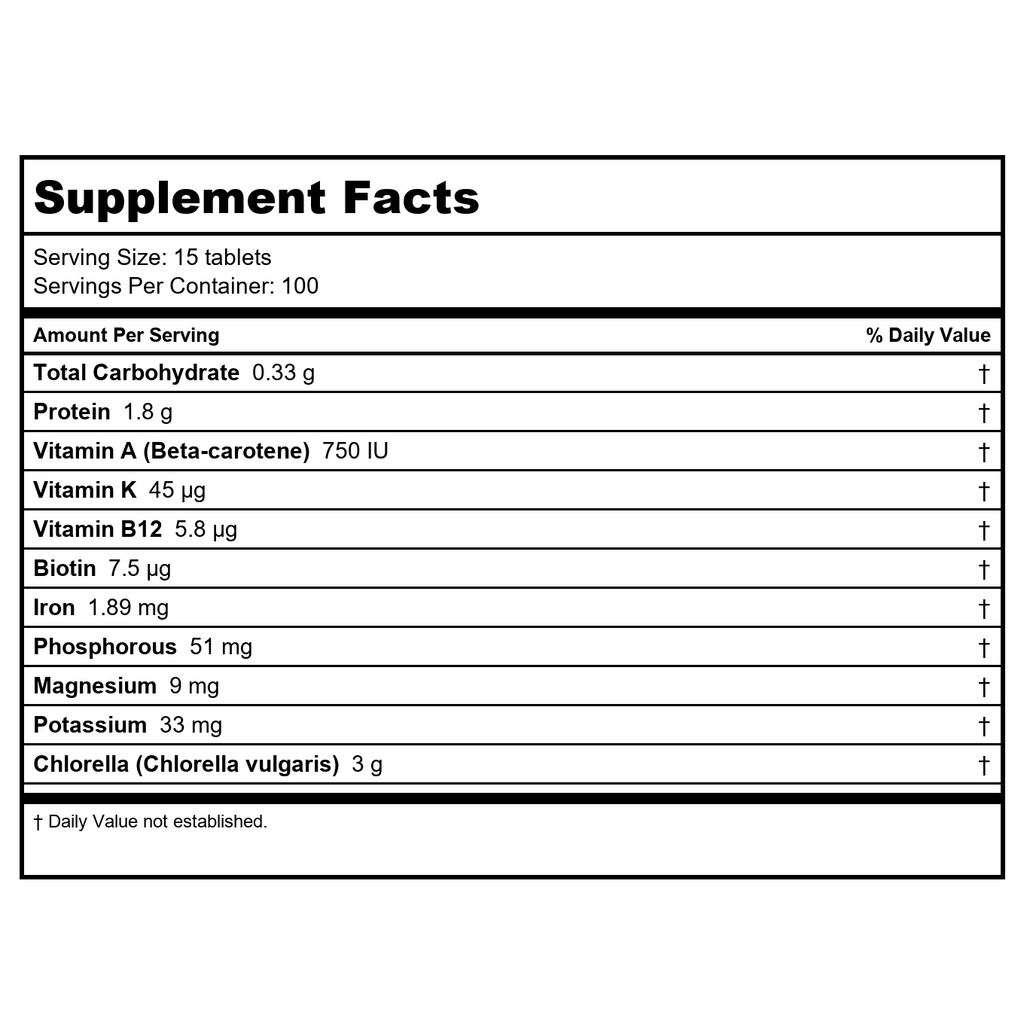 Chlorenergy - Dietary Chlorella - 1500 Tablets