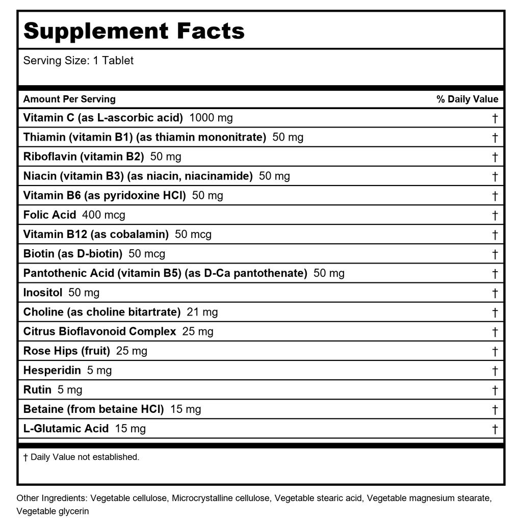 Solgar - Ultimate B+C Complex Stress Formula - 90 Tablets