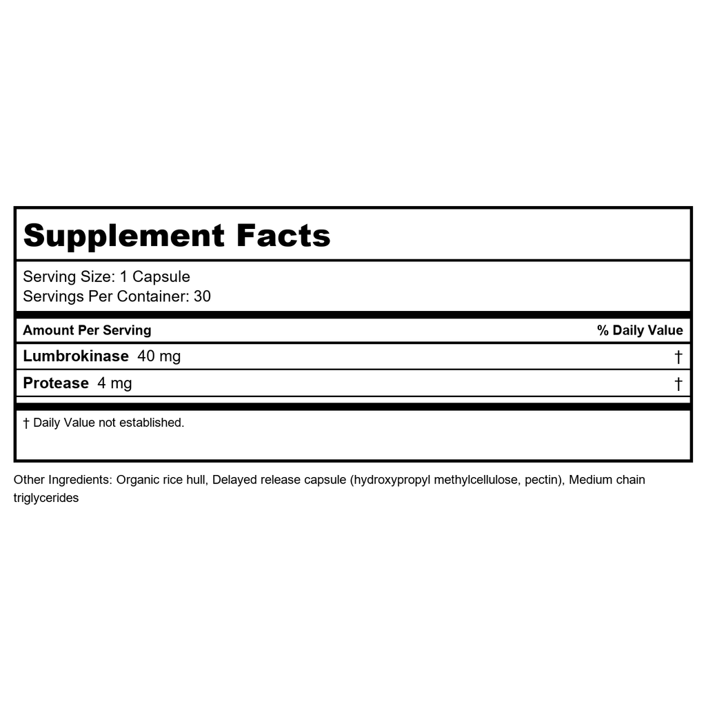 Dr. Mercola - Lumbrokinase Enzymes Formula - 30 Capsules