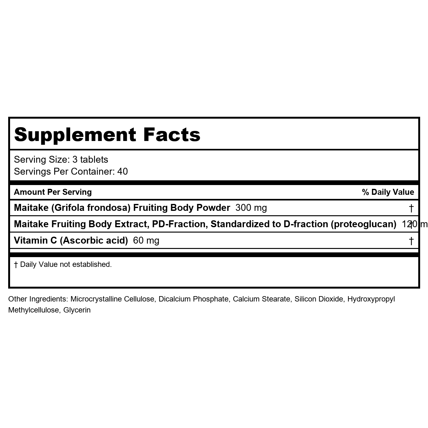 Mushroom Wisdom - Grifron Pro Maitake D Fraction 4X - 120 Tablets Formerly Maitake Products