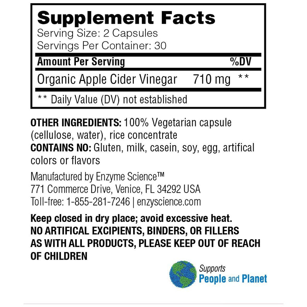 Enzyme Science Apple Cider Vinegar 60 cap
