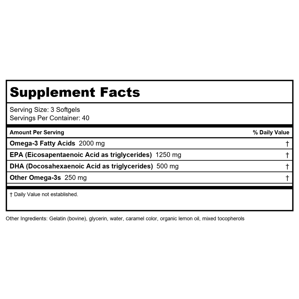 Puori - O3 Ultra Pure Omega-3 Fish Oil 2000 mg. - 120 Softgels