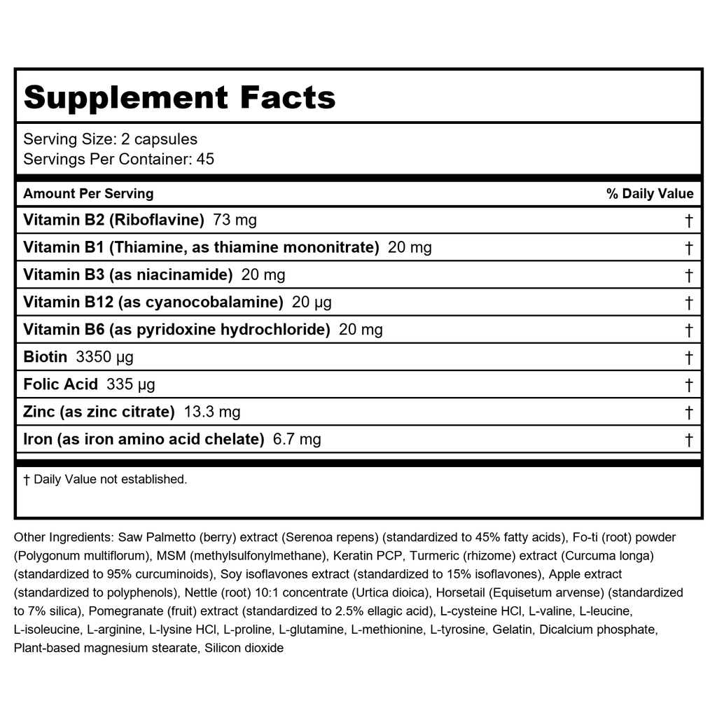 Regenepure - Advanced Hair Loss Formula with Biotin Maximum Strength - 90 Capsules