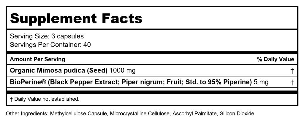 Codeage - Amen Mimosa Pudica Seed Capsules - 2 Month Supply - Organic Mimosa Pudica - 120 Vegetable Capsule(s)