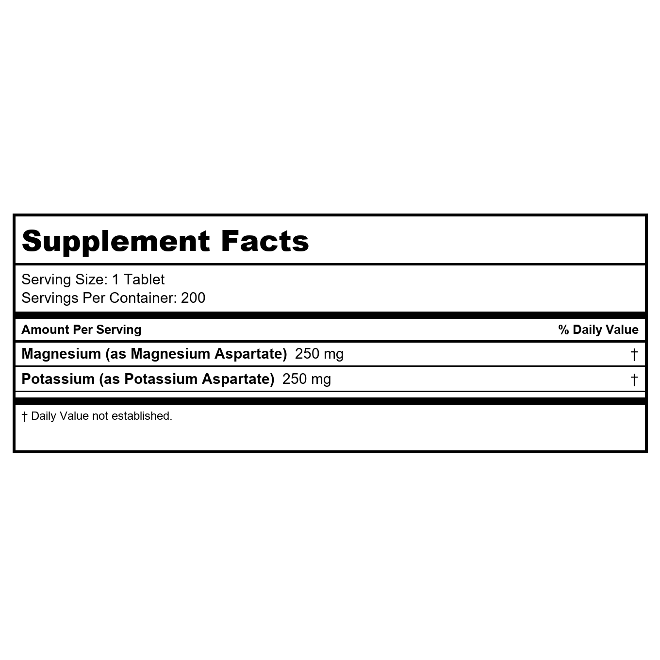 Advanced Research - K-MG Potassium Magnesium Aspartate Complex - 200 Tablets