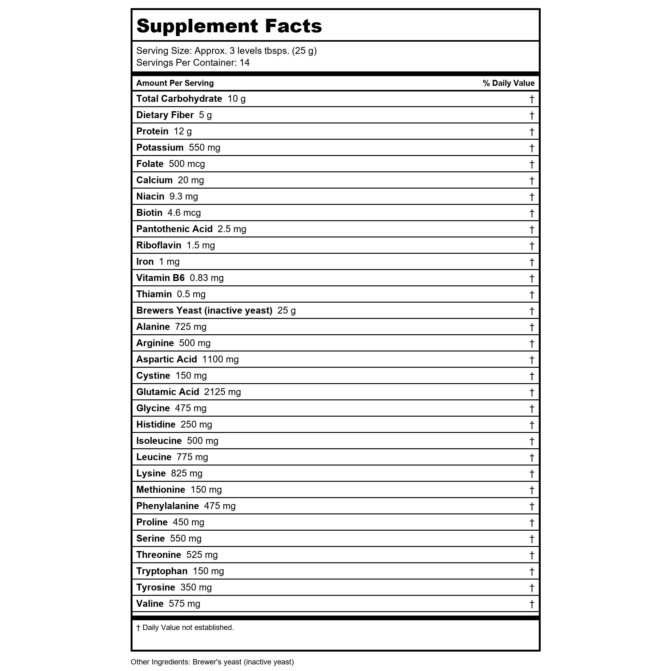 Lewis Labs - High Quality Pure Brewer's Yeast Flakes - 12.35 oz.