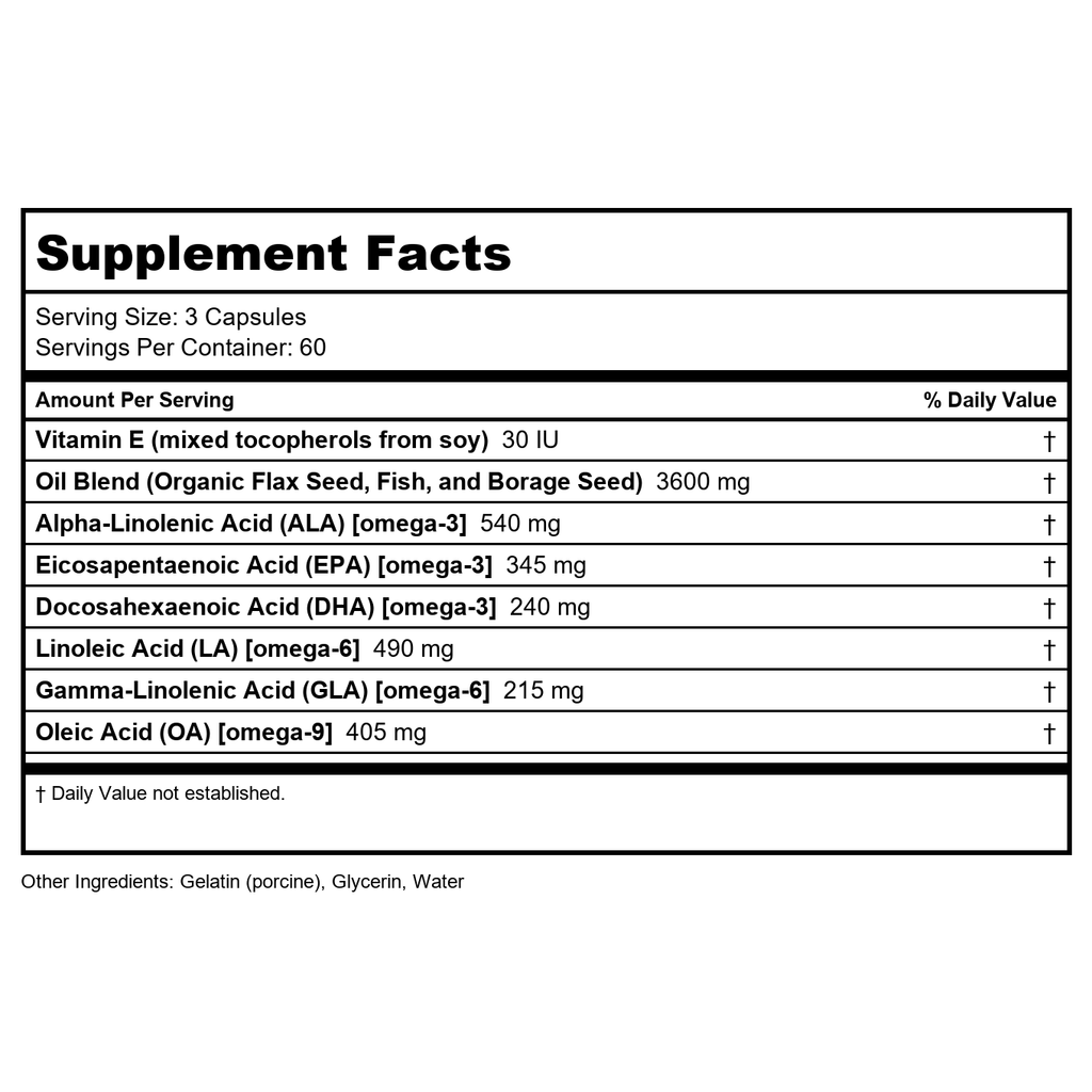 Nature's Life The Total EFA 1200mg Omega 3-6-9 180 Softgels  PN 05094