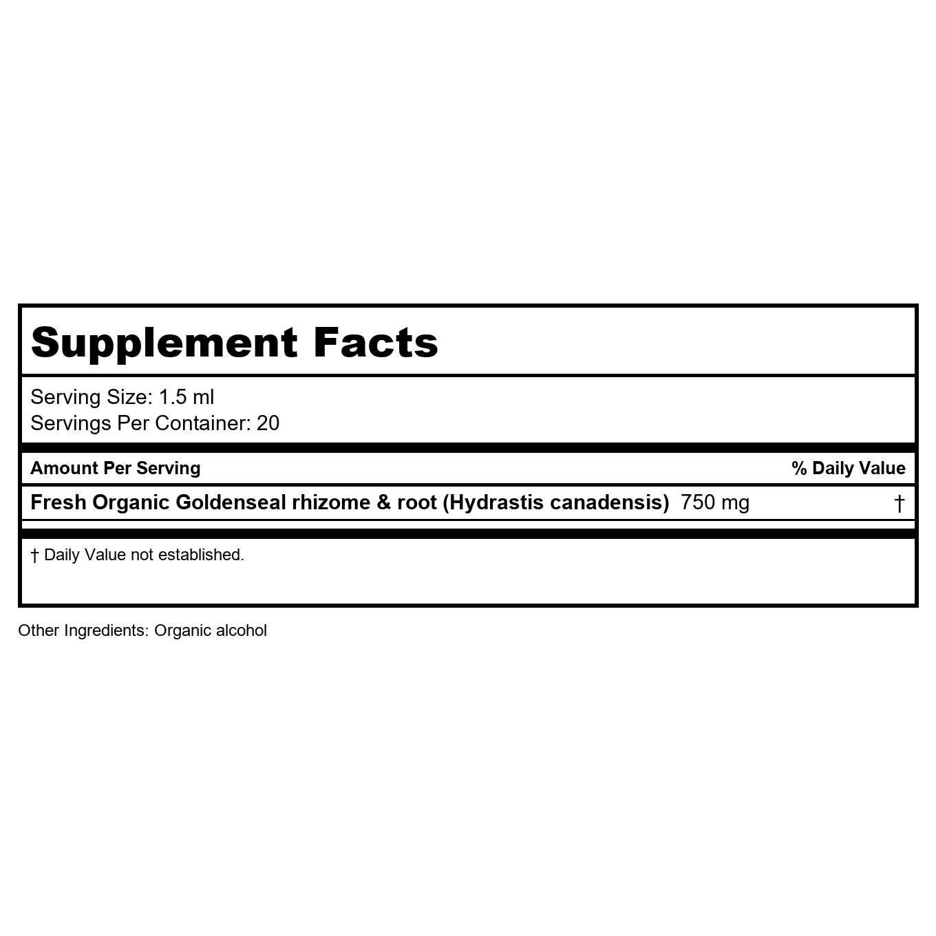 Oregon's Wild Harvest - Organic Goldenseal Extract - 1 fl. oz.