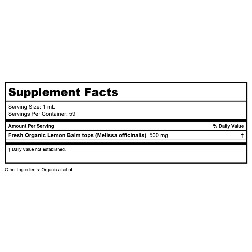 Oregon's Wild Harvest - Organic Lemon Balm Extract - 1 oz.