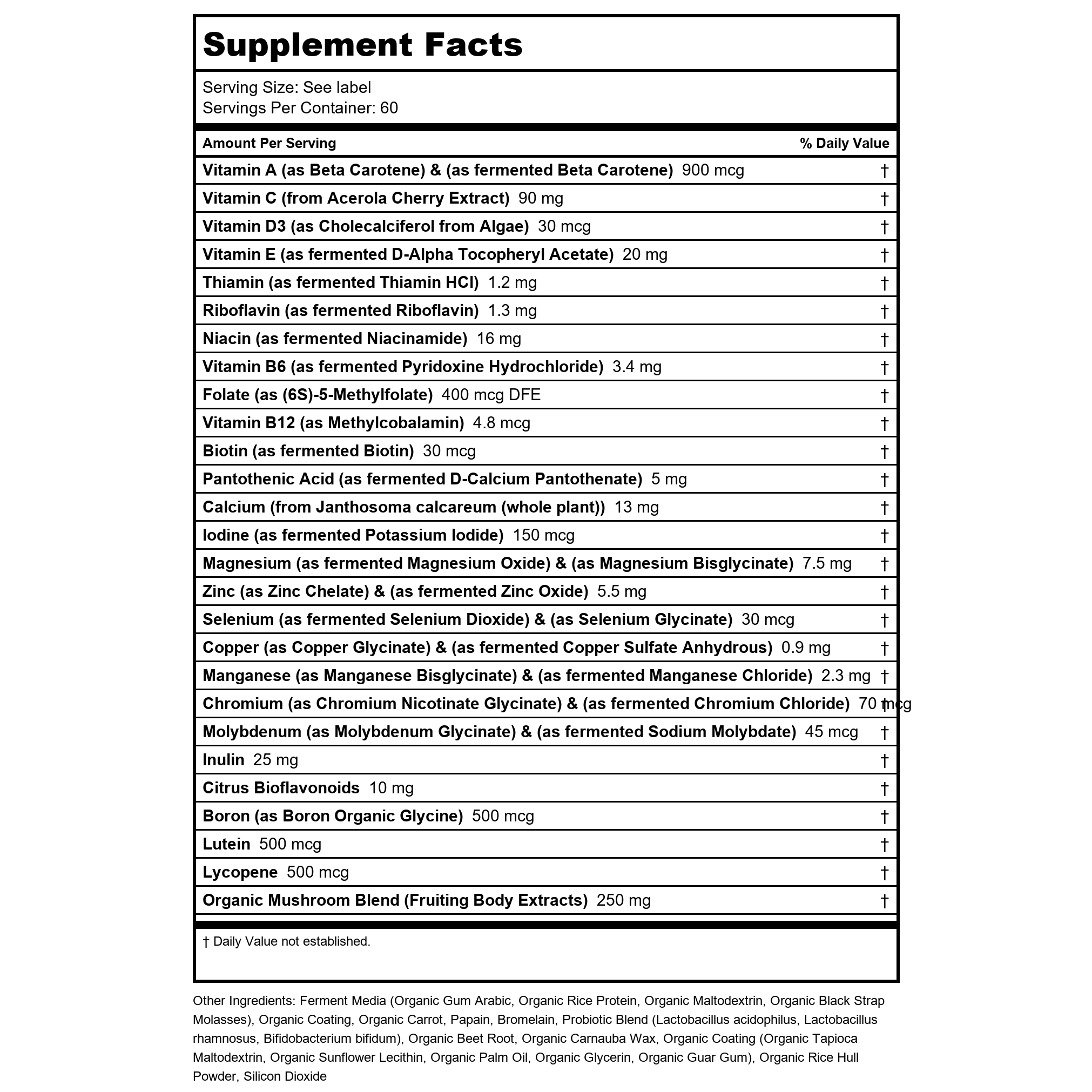 True Grace - Reishi Fruiting Body Organic Mushroom Extract - 60 Vegan Capsules