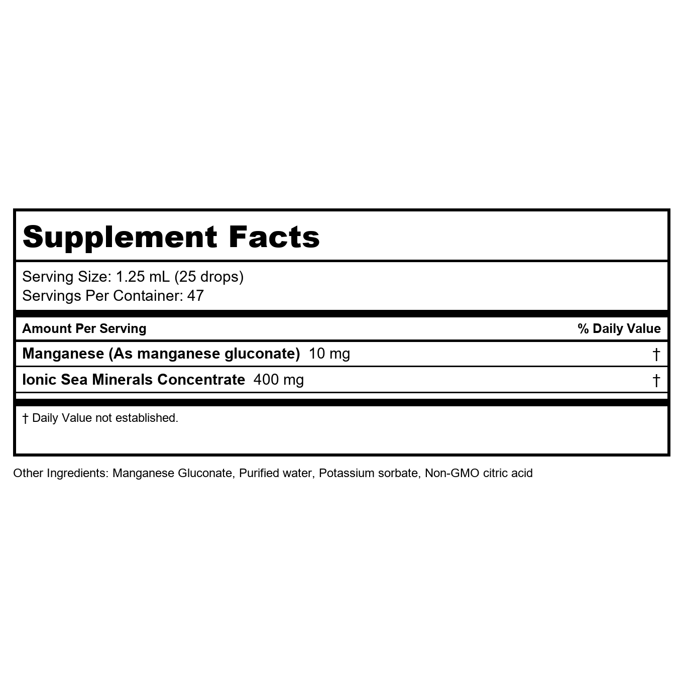 BodyBio Liquid Manganese 2oz