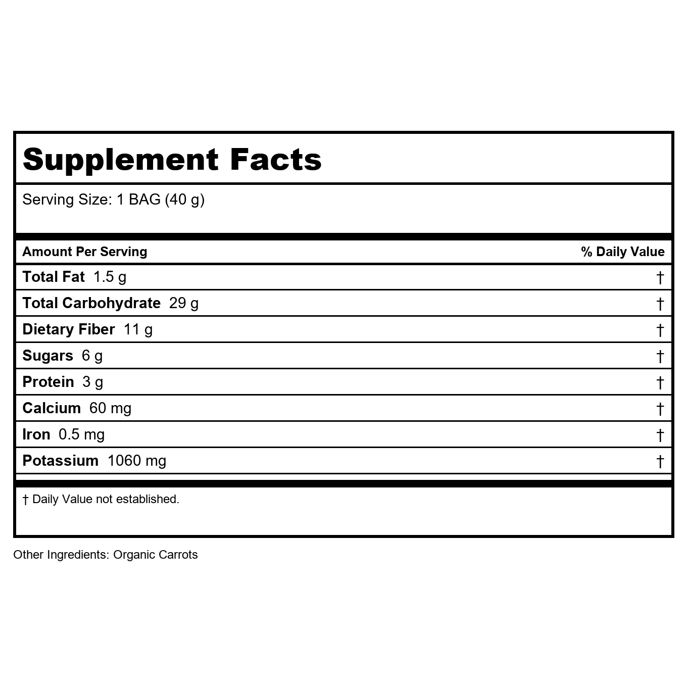 Rhythm Superfoods - Organic Carrot Sticks Naked - 1.4 oz. - 12 Pack
