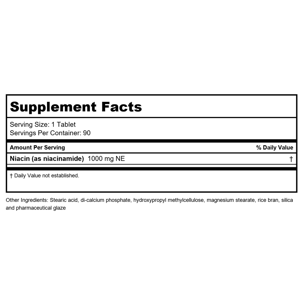 Natures Plus - Niacinamide Sustained Release 1000 mg. - 90 Tablets