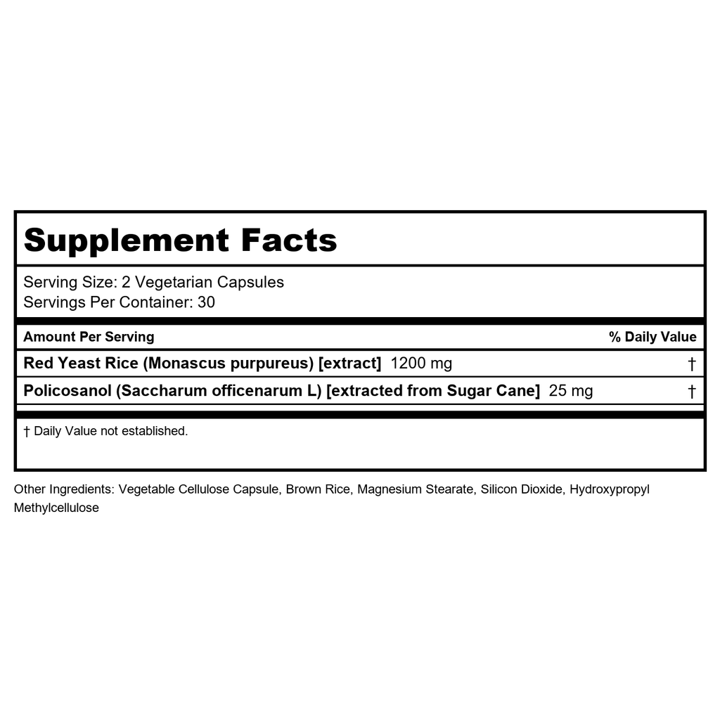 Lifetime Red Yeast Rice & Policosanol 60 Vcaps   PN 29011